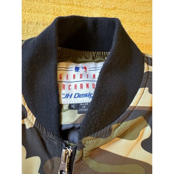 AUTHENTIC ALPHA INDUSTRIES Vintage LOS ANGELES DODGERS Camo BOMBER JACKET A4 - Picture 12 of 12